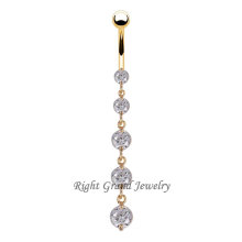 Fantasia de 18k ouro PVD Dangle umbigo anéis vender